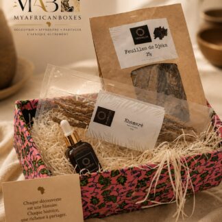La box MyAfricanBoxes ouverte avec ses produits